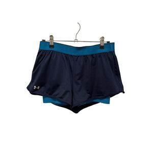 Under Armour Heat gear blue shorts, women’s size Small